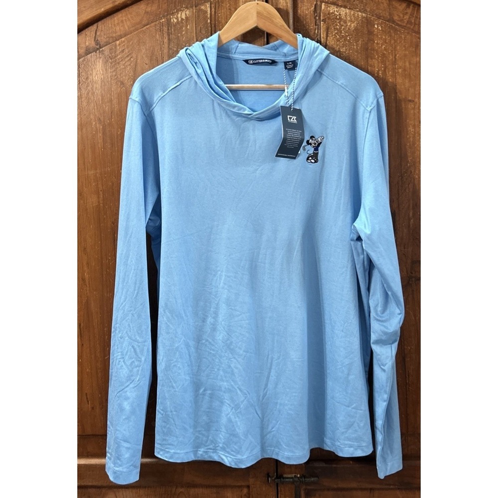 NWT Mens Cutter & Buck Disney Mickey Mouse Epic Comfort Hooded L/S Shirt L Golf